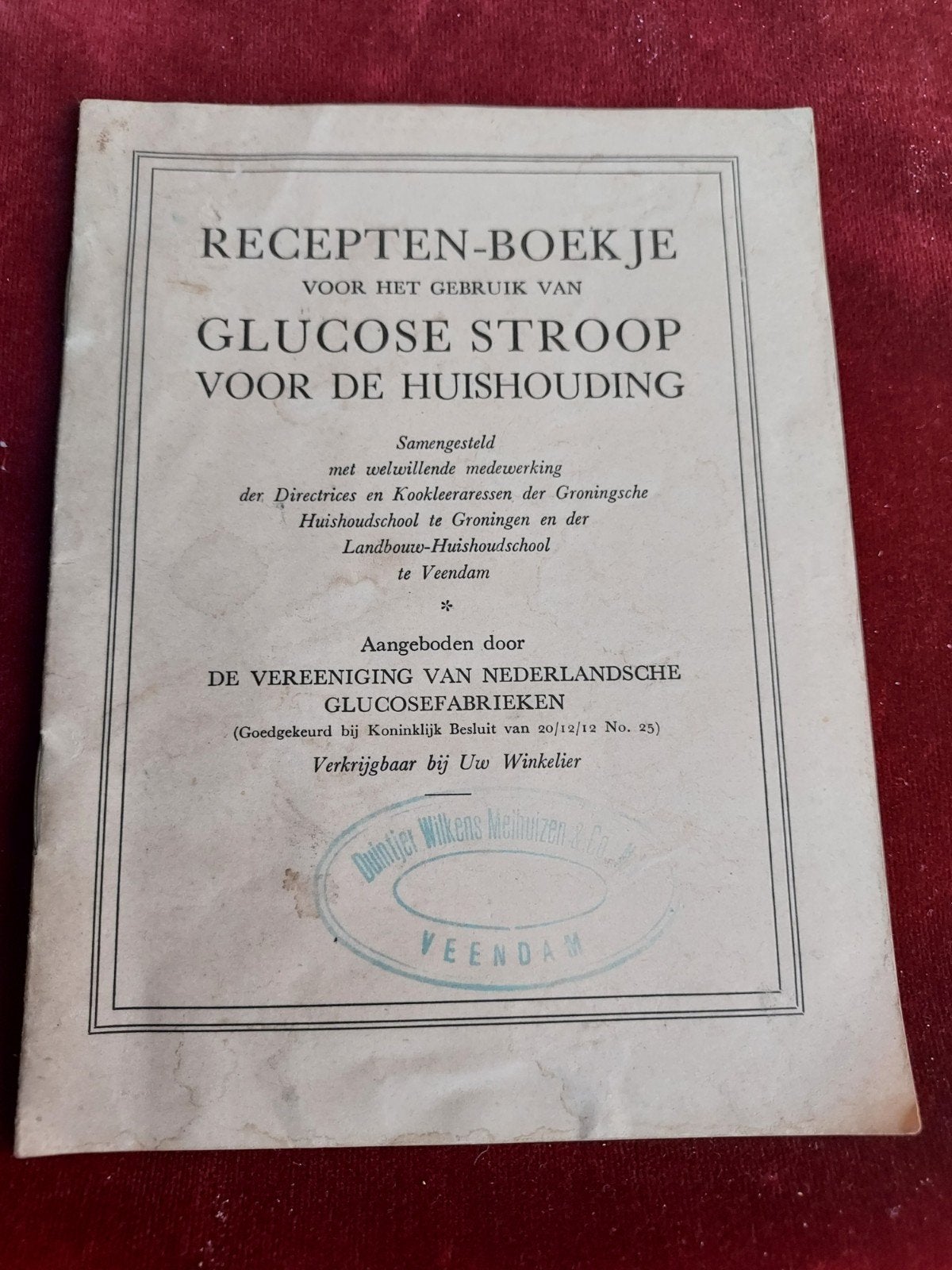 Recepten-boekje Glucose Stroop (ca. 1914), Boeken, Glucosefabriek, Ophalen of Verzenden, 20e eeuw of later, Gelezen