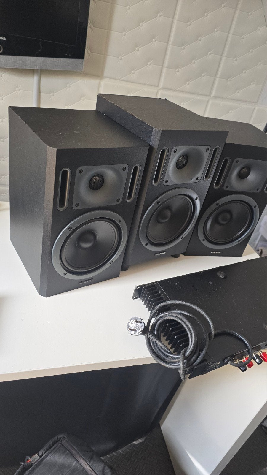 Phonic 2x P6 en 1x P6A(mplified) + versterker, Ophalen of Verzenden, 120 watt of meer, Overige merken