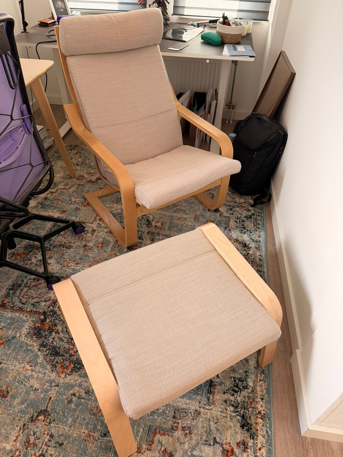 Ikea POÄNG + Footstool, Ophalen, Gebruikt, Eén