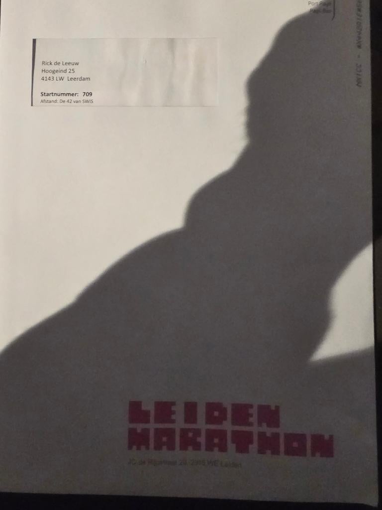 Startbewijs marathon leiden, Sport en Fitness, Loopsport en Atletiek, Overige typen, Nieuw, Hardlopen, Ophalen