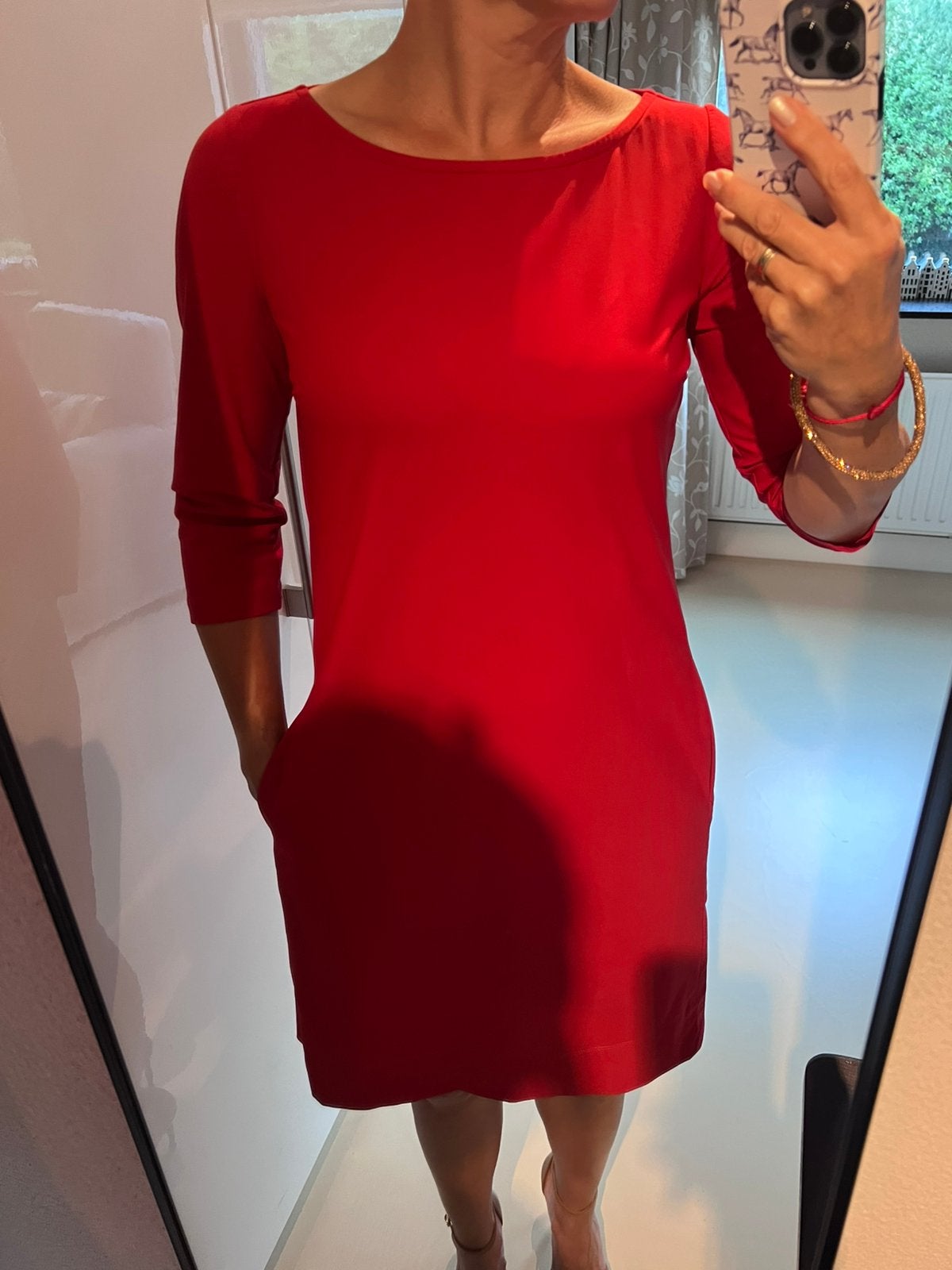LaDress jurkje rood met zakken maat XXS, Ophalen of Verzenden, Zo goed als nieuw, Maat 34 (XS) of kleiner, Boven de knie