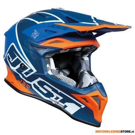 Just1 J39 Thruster Crosshelm, Blauw-Oranje, Ophalen of Verzenden, Nieuw met kaartje