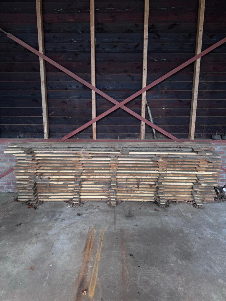 19 Prachtige Eiken Planken - 2.8m lang, 2.5cm dik, Tuin en Terras, Palen, Balken en Planken, Ophalen, Zo goed als nieuw, 250 cm of meer