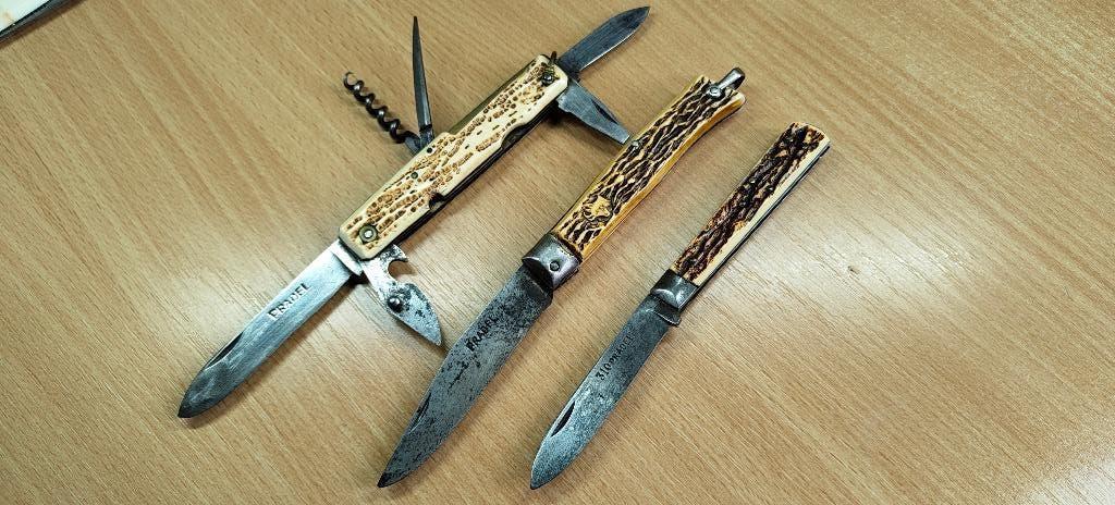 zakmes x3 Pradel, Verzenden, Gebruikt