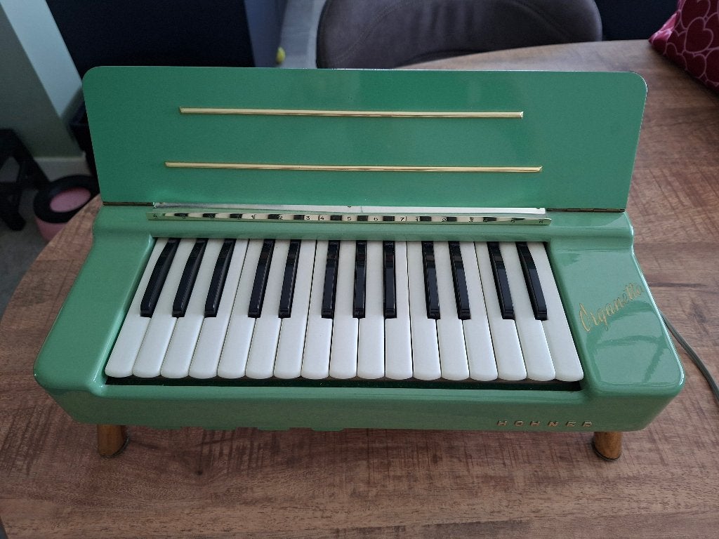 Vintage Hohner Organetta,  blaasorgeltje uit de jaren 50., Ophalen of Verzenden, Zo goed als nieuw, 2 klavieren, Orgel