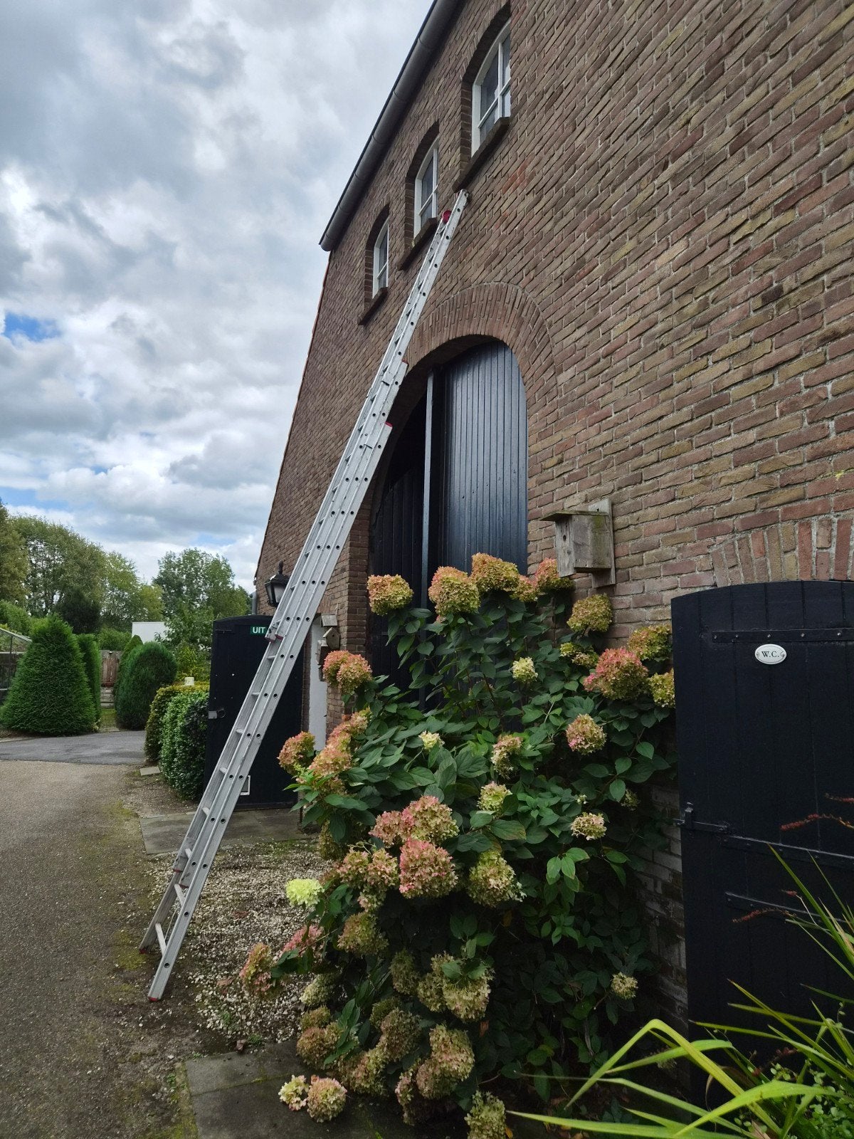 Stevige professionele uitschuifbare aluminium ladder., Ophalen, Gebruikt, Opvouwbaar of Inschuifbaar