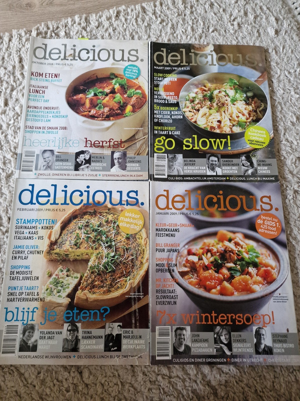 4 delicious kooktijdschriften 2009 (jan, feb, mrt, okt), Ophalen of Verzenden, Gelezen, Overige typen
