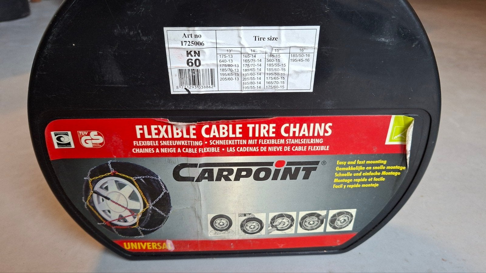 Carpoint Flexible Kabel Sneeuwkettingen KN 60, Auto diversen, Ophalen of Verzenden, Zo goed als nieuw