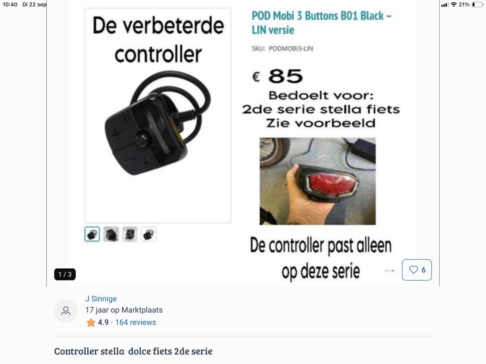 Verbeterde controller voor Stella Dolce fiets 2e serie, Elektrische fiets, Gebruikt, Overige typen, Kunststof