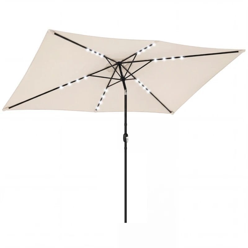 Outsunny Parasol LED Solar ca. kantelbaar UV-bescherming,, Ophalen of Verzenden, Nieuw, Zweefparasol, Kantelbaar