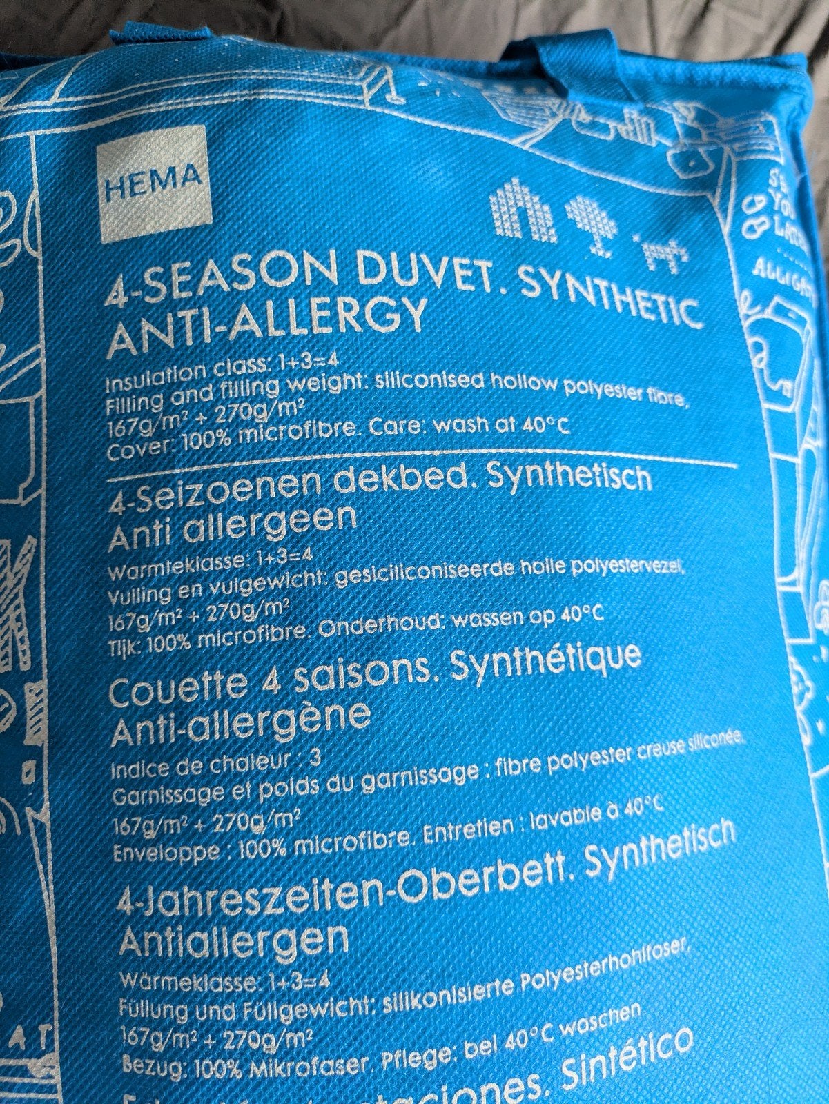 Hema 4-seizoenen dekbed anti-allergeen, Ophalen of Verzenden