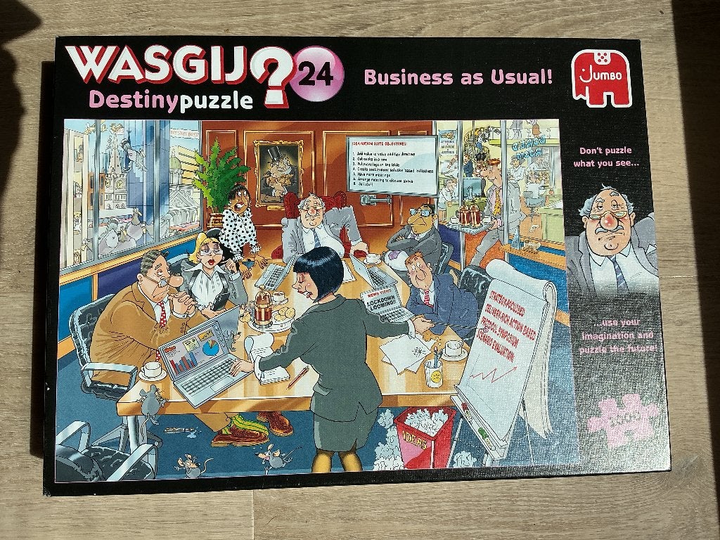 Wasgij puzzel 1000 stukjes Business as Usual!, Hobby en Vrije tijd, Denksport en Puzzels, Ophalen, 500 t/m 1500 stukjes, Zo goed als nieuw