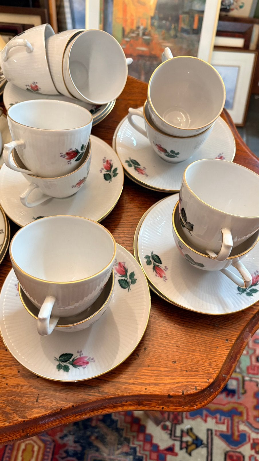 Servies met roosjes, Ophalen of Verzenden