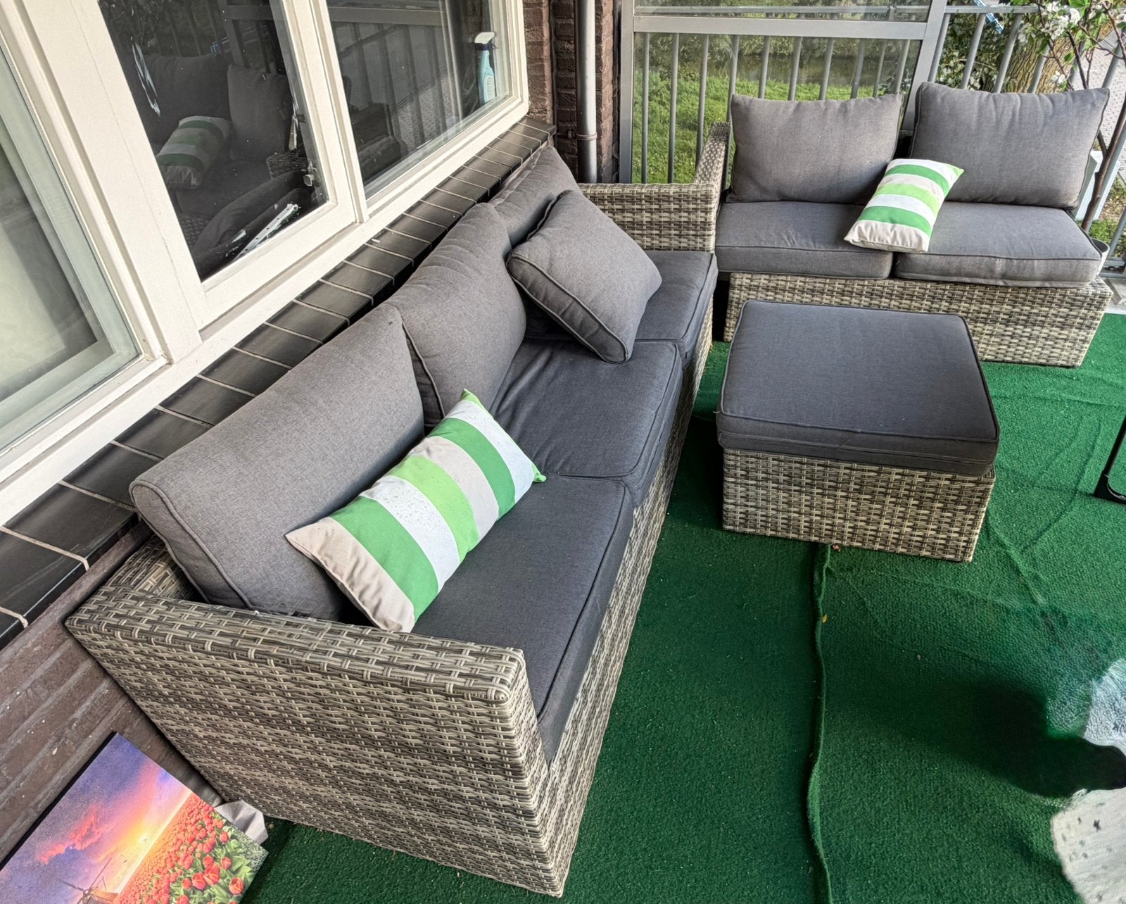Loungeset (set van 2), Tuin en Terras, Tuinsets en Loungesets, Ophalen, Zo goed als nieuw, Bank