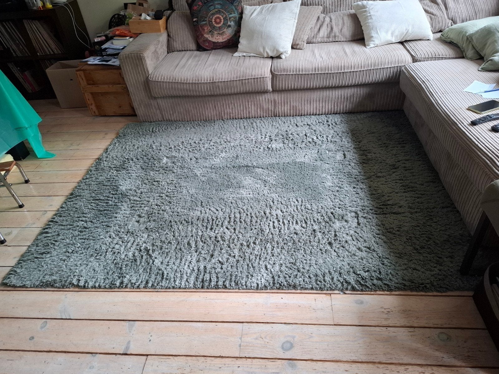 olijfgroen vloerkleed 160x230, Ophalen, 150 tot 200 cm, 200 cm of meer, Zo goed als nieuw