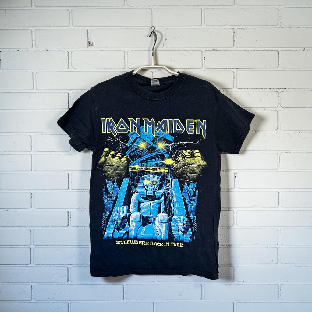 Gildan T-shirt S Zwart Iron Maiden Somewhere Back in Time, Iron Maiden, G, Zwart, G