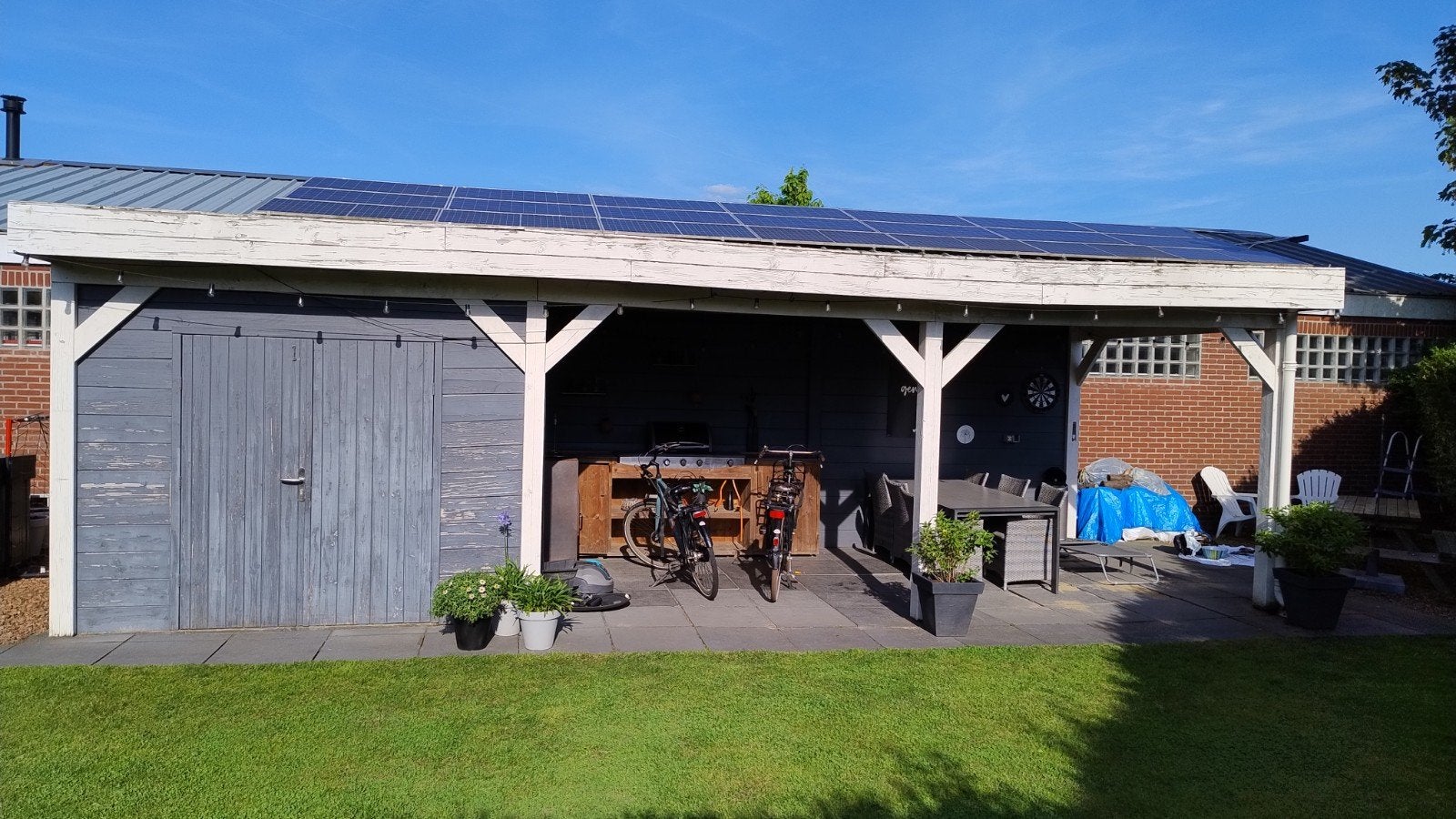 Houten Veranda - Berging&Overkapping nog 2weken beschikbaar, Ophalen, Gebruikt, Veranda