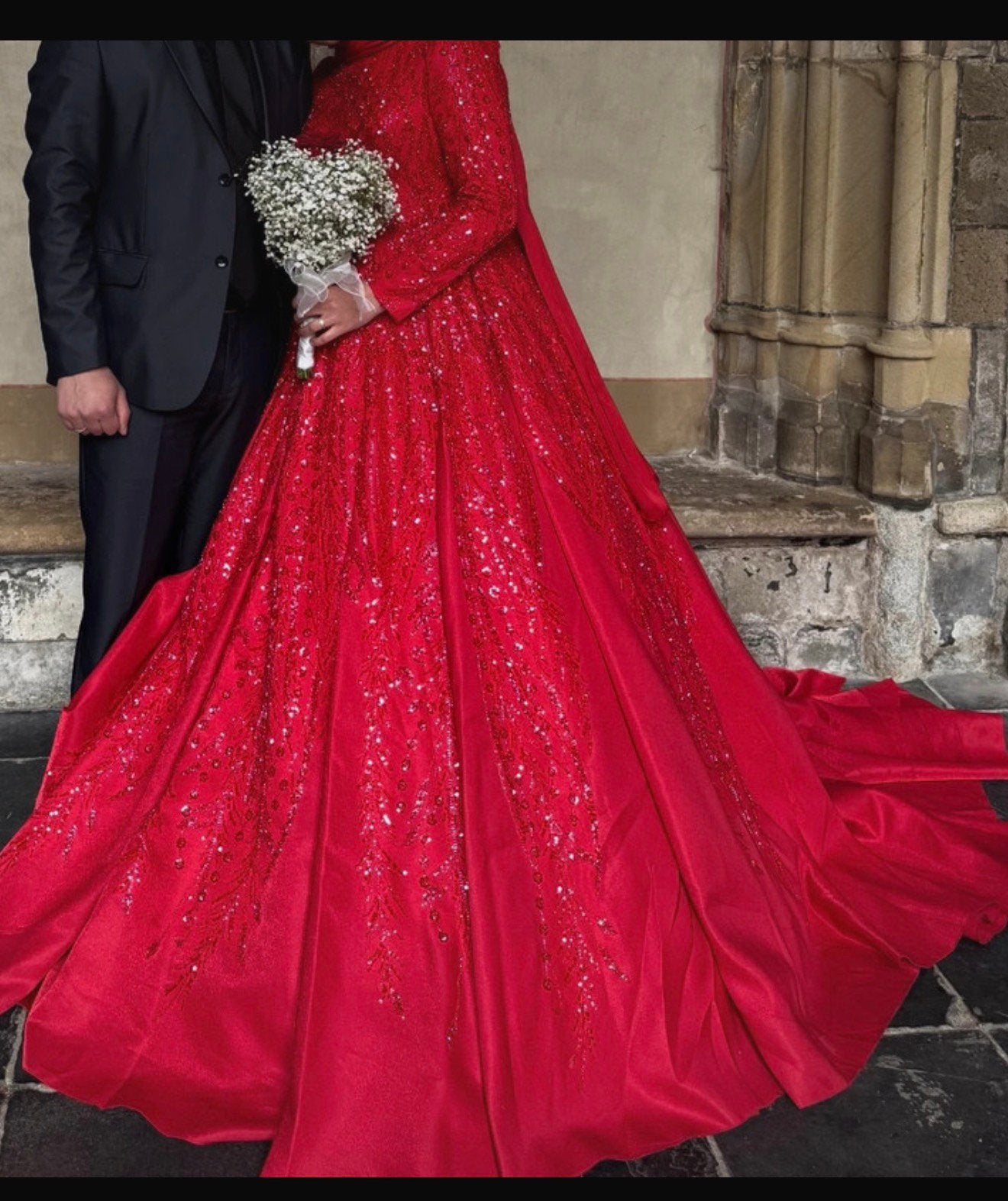 Rode henna jurk, Kleding | Dames, Ophalen, Zo goed als nieuw, Rood, Trouwjurk