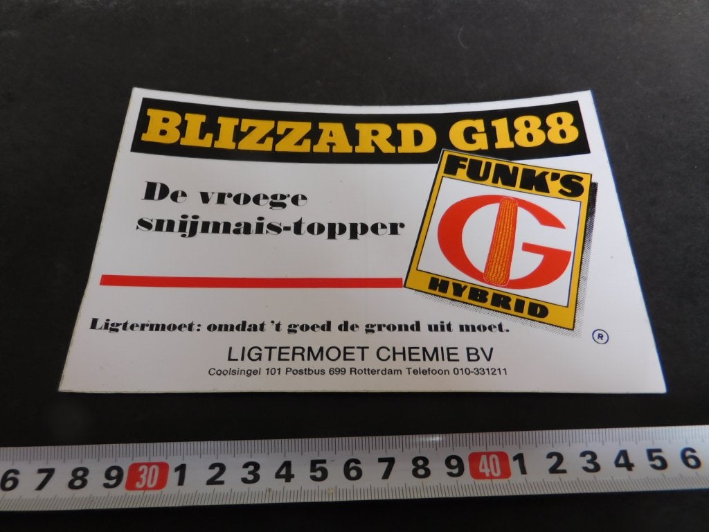 sticker rotterdam ligtermoet chemie blizzard G188 snijmais, Ophalen of Verzenden, Zo goed als nieuw