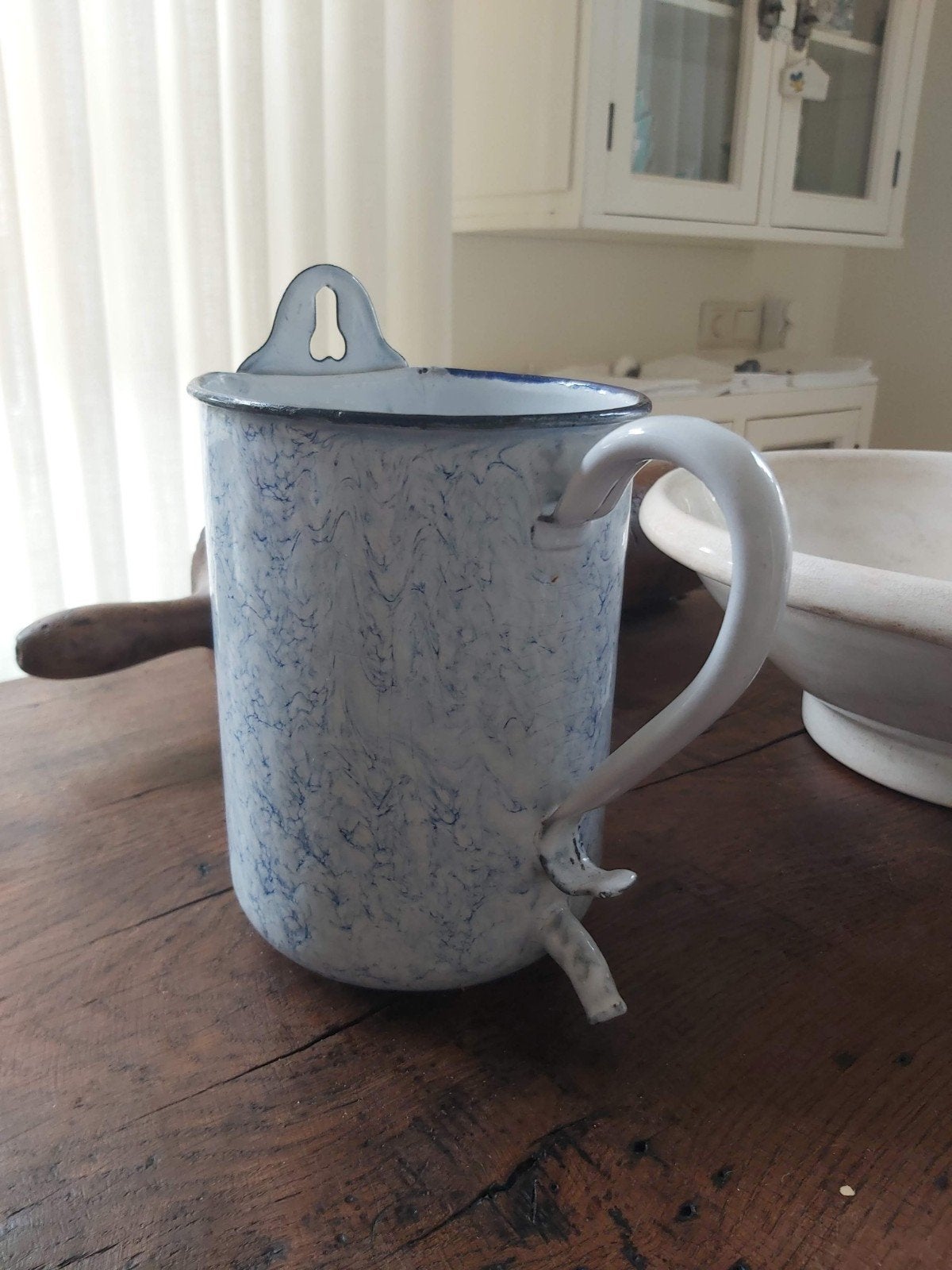 emaile lavement blauw wit gewolkt, Ophalen of Verzenden