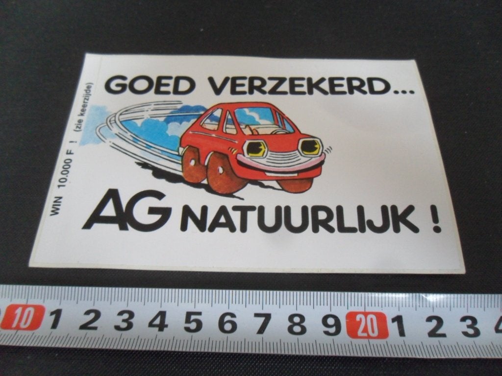 sticker strip auto - goed verzekerd AG natuurlijk *, Ophalen of Verzenden, Zo goed als nieuw