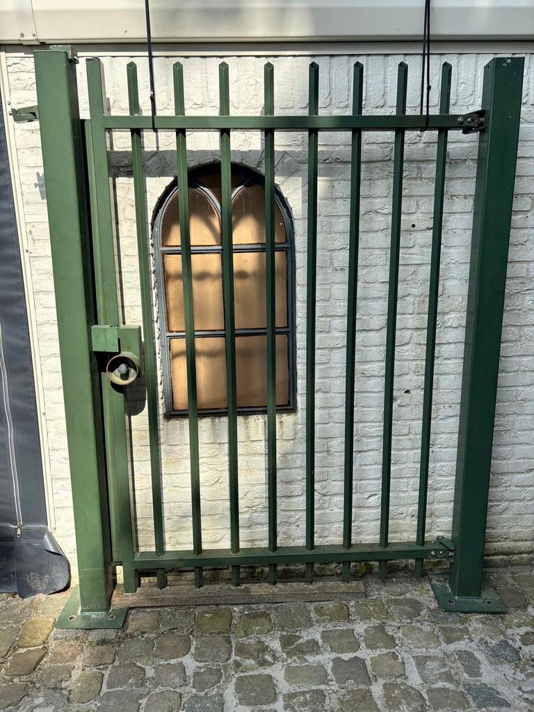 Metalen zware en brede poort - Groen, Ophalen, Gebruikt, IJzer, Overige typen