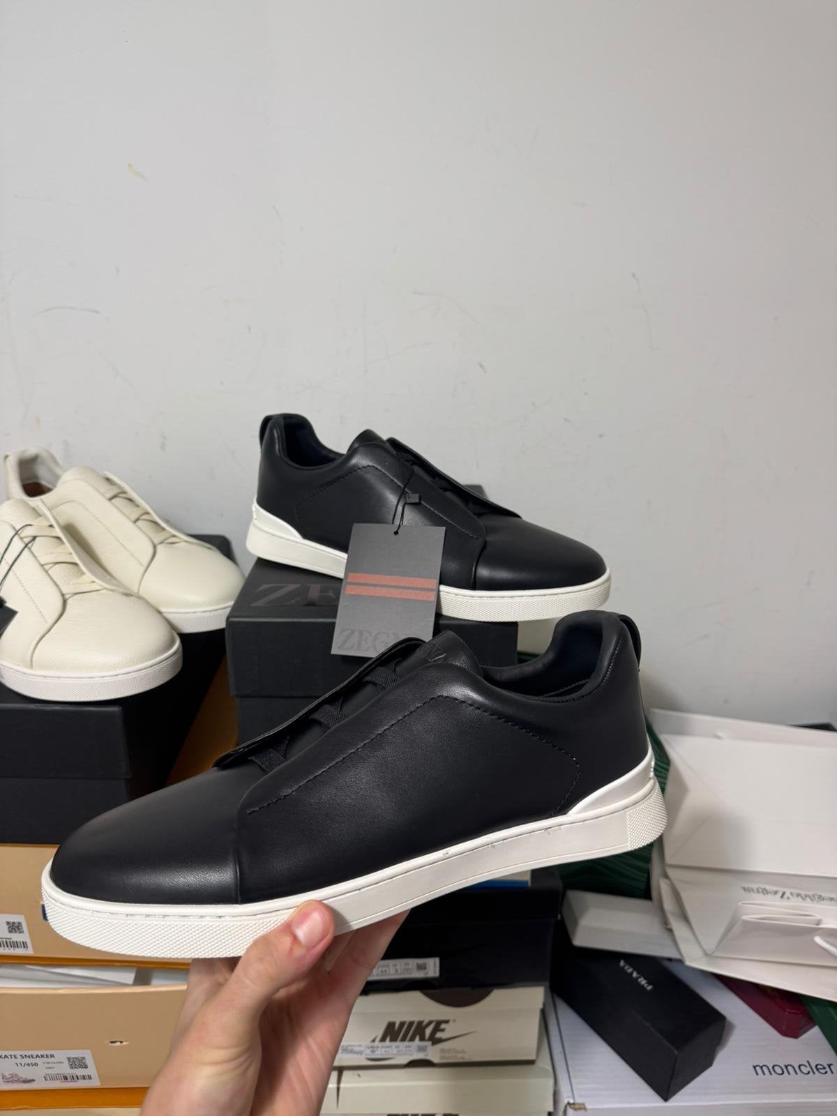 Zegna Triple Stitch Sneaker zwart, Ophalen of Verzenden, Nieuw, Zwart
