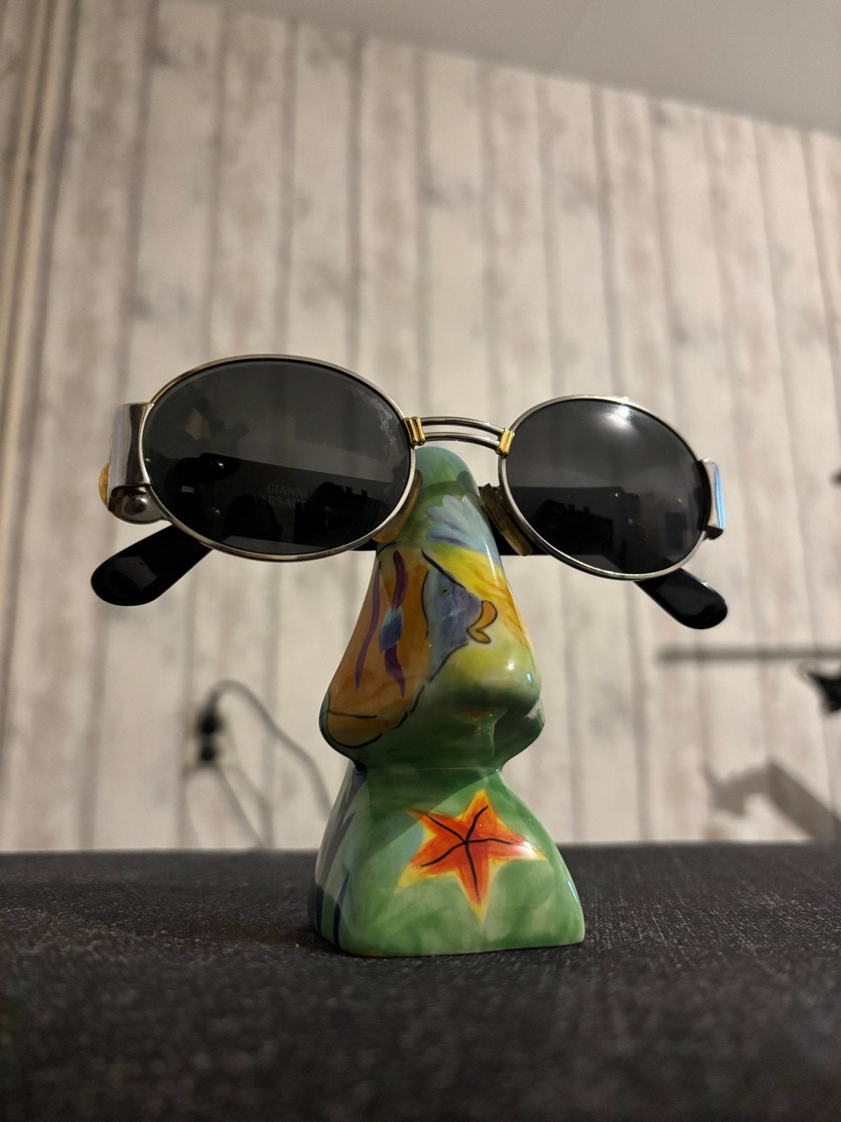 Vintage Gianni Versace Zonnebril MOD S71 COL 15L, Gebruikt, Zonnebril, Zwart, Gianni Versace