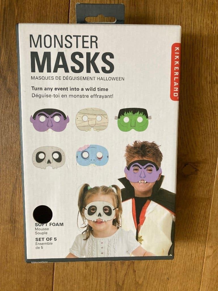 Halloween: Monster schuimmaskers van Kikkerland, een set, Ophalen of Verzenden, Nieuw, 134 t/m 140, Jongen of Meisje