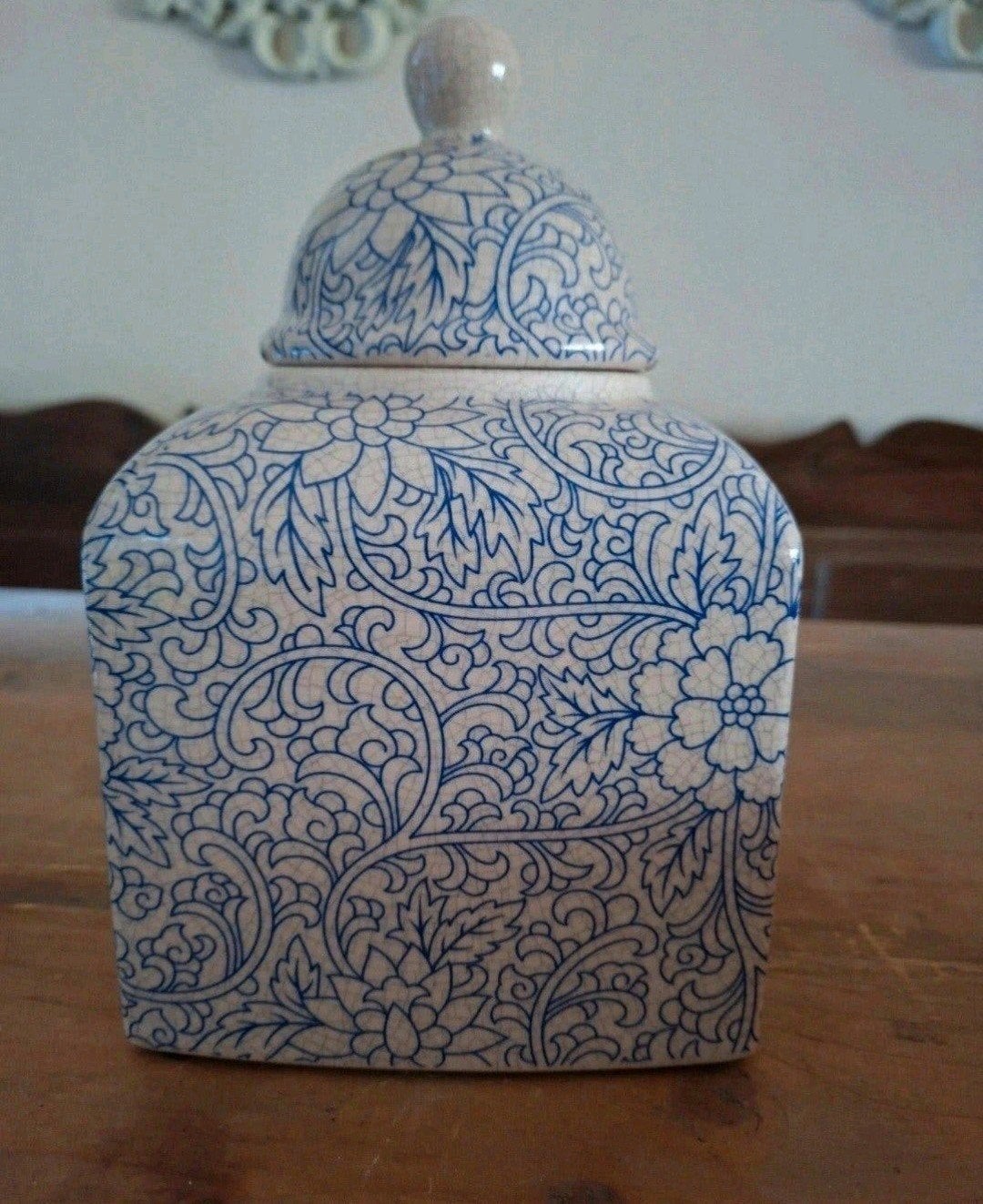 Grote Brocante vintage gember voorraad pot shabby style, Antiek en Kunst, Ophalen