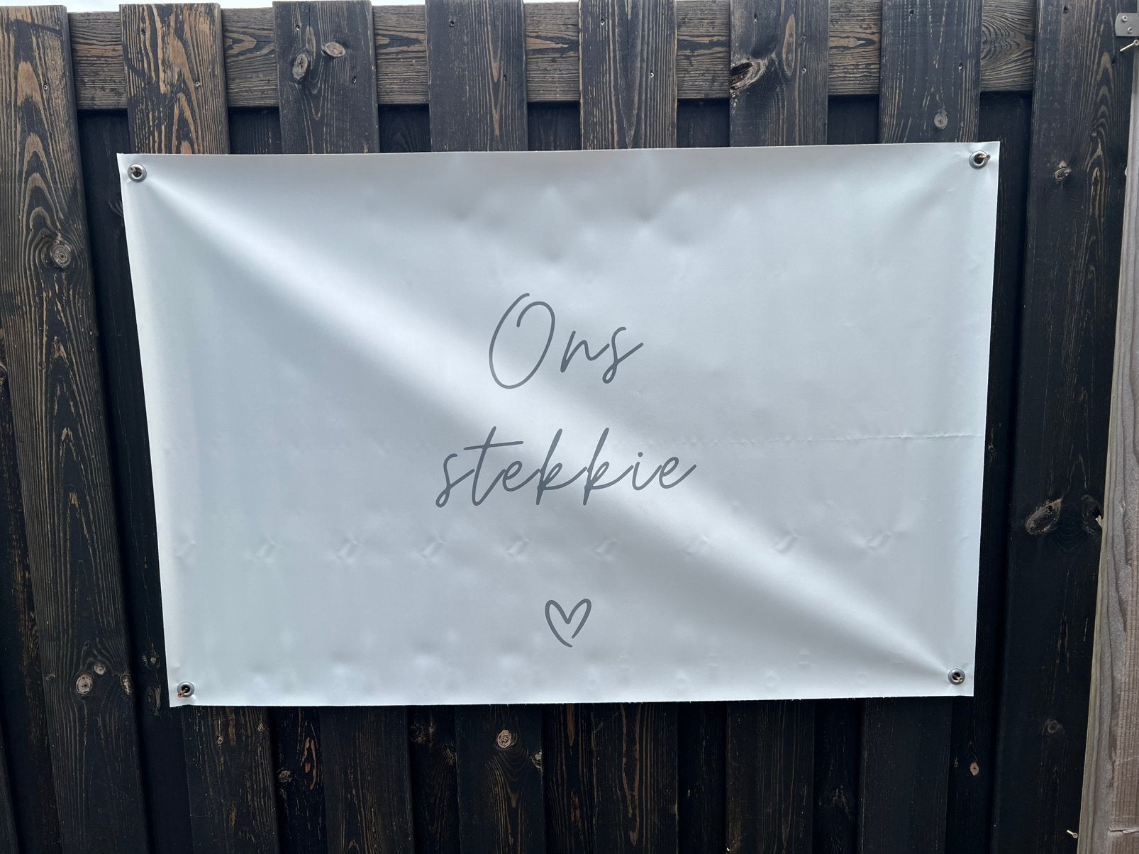 Tuinposter / ons stekkie xl €10,/ afhaal, Tuin en Terras, Tuinwanddecoratie, Ophalen, Nieuw