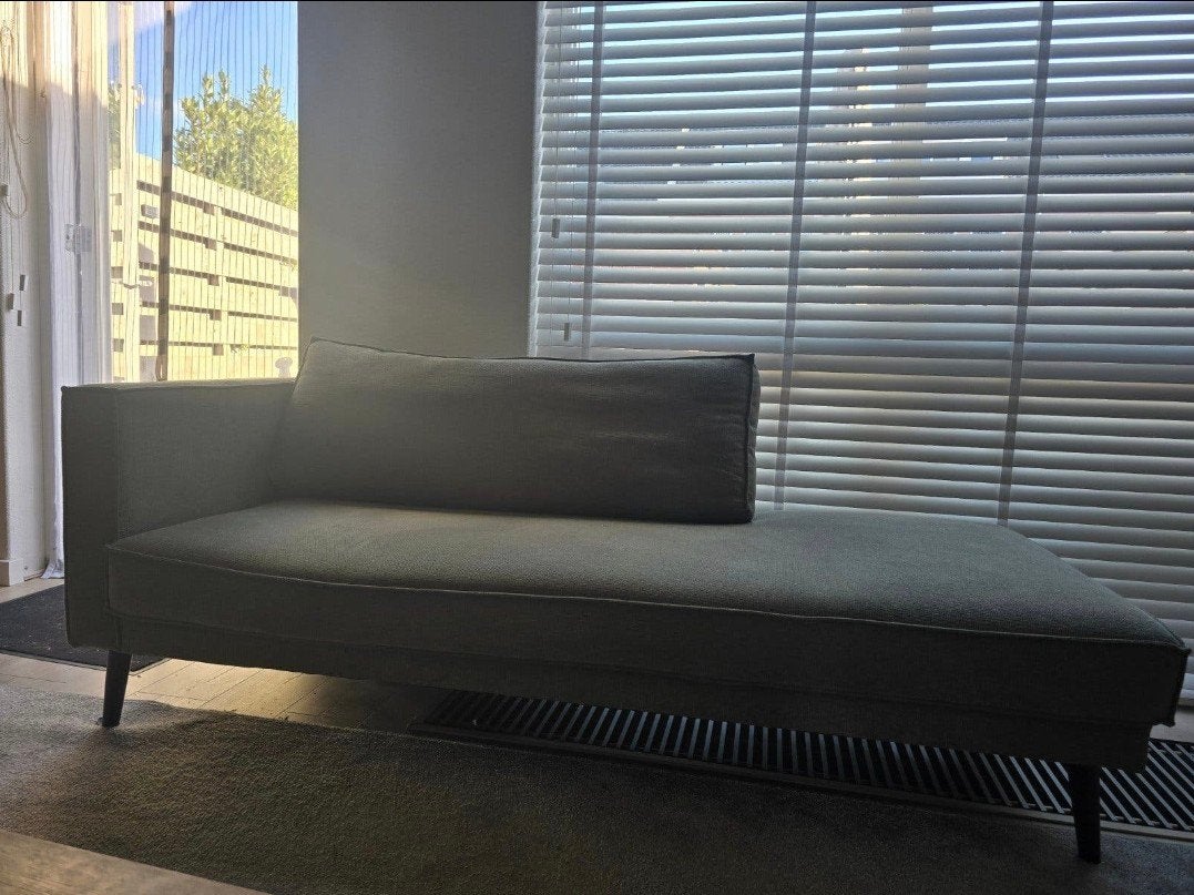 Comfortabele chaise longue - (Salie)Groen 197x83x72 cm, Ophalen, Modern, rustiek, Eenpersoons, Minder dan 75 cm