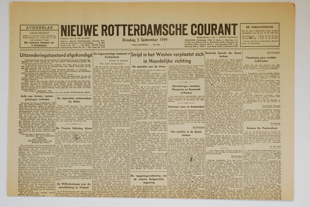 NRC - Dolle Dinsdag - herdruk krant Tweede Wereldoorlog