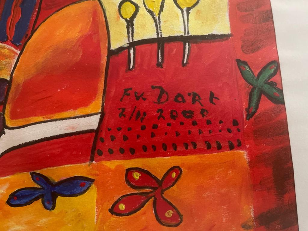 Cobra-stijl reproductie/print gesigneerd Fv Dork, Ophalen of Verzenden