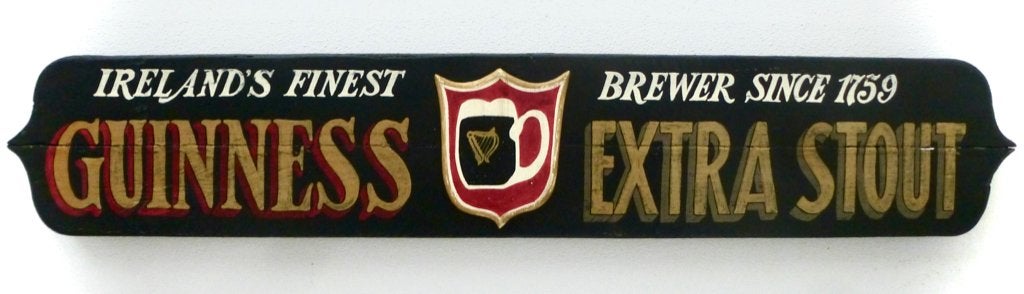 Handgeschilderd houten Irish pub bord / Guinness Extra Stout, Reclamebord, Ophalen of Verzenden, Zo goed als nieuw, B6