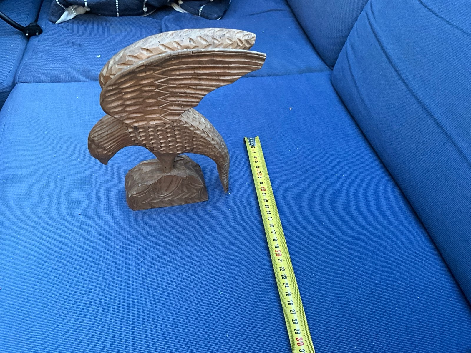 Houten Adelaar Beeld - Handgesneden Decoratie, Ophalen of Verzenden, Handgemaakt, 20 - 50 cm, Beeld