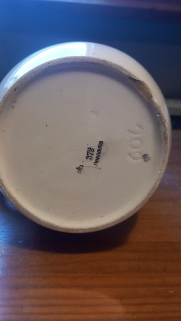 Vintage Annaburg melkkan met blauwe strepen, Antiek en Kunst, Ophalen