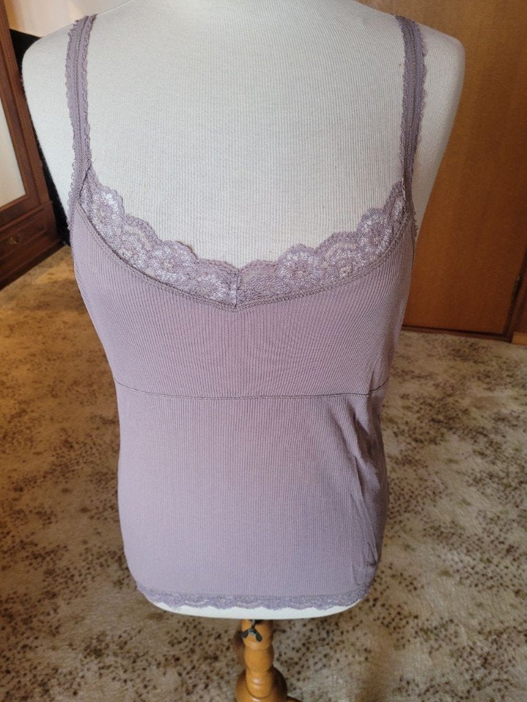 Jaya spaghetti top maat L kantje grijs/rose, Maat 42/44 (L), Ophalen of Verzenden, Zo goed als nieuw, Roze