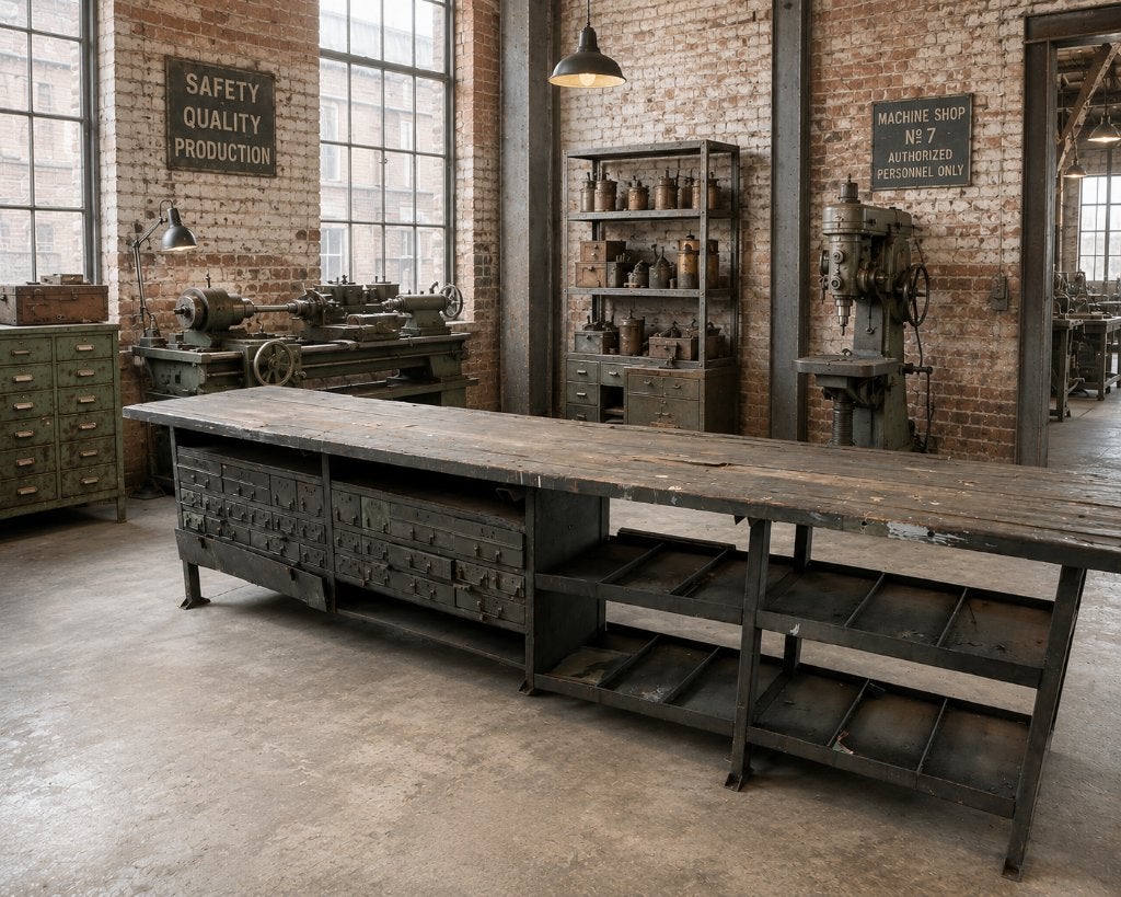 Oude werkbank, Ophalen, Gebruikt, 170 cm of meer