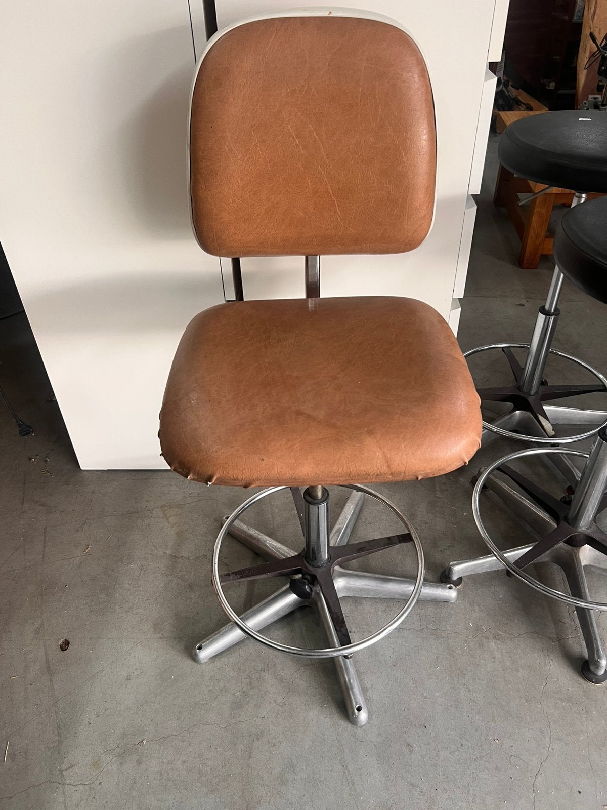 Vintage Grahl werkstoel / tekenstoel verstelbaar industrieel, D, Ophalen of Verzenden, Zo goed als nieuw, IJzer