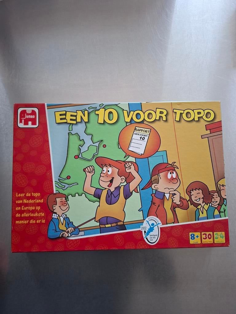Jumbo Een 10 voor Topo Bordspel Nederland en Europa, Een of twee spelers, Ophalen of Verzenden, Gebruikt, Jumbo