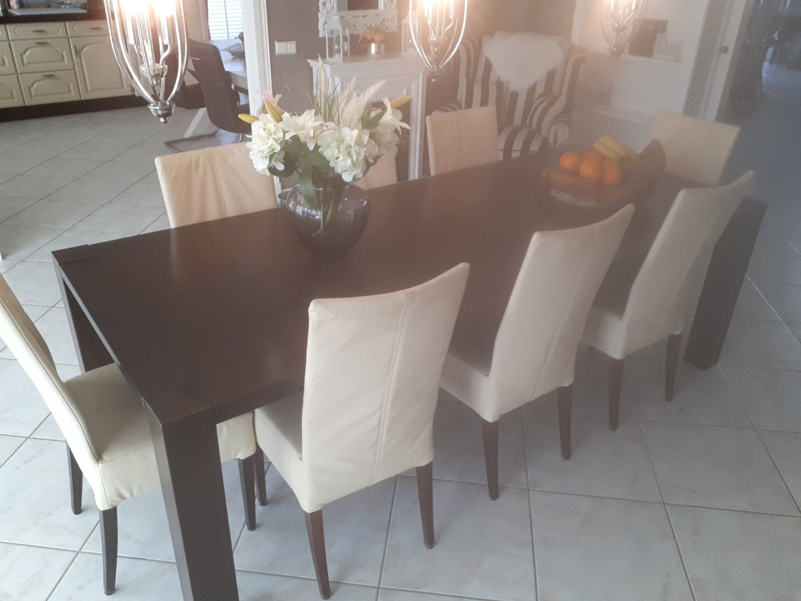 4x lederen eetkamerstoelen  als nieuw, Huis en Inrichting, Stoelen, Ophalen, Zo goed als nieuw, Vier