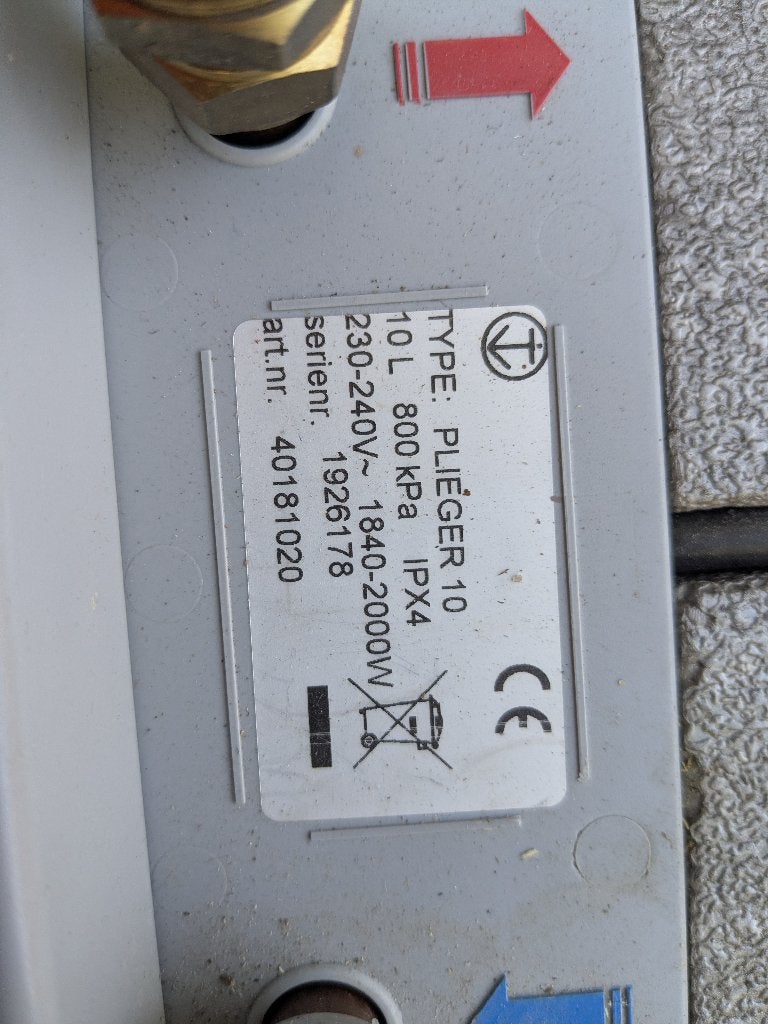 Plieger 10 warmwaterapparaat / boiler – gebruikt, Minder dan 20 liter, Ophalen, Gebruikt, Boiler