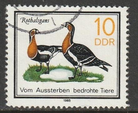 DDR 1985 2953 Roodhalsgans, Gest, Ophalen of Verzenden, DDR, Gestempeld