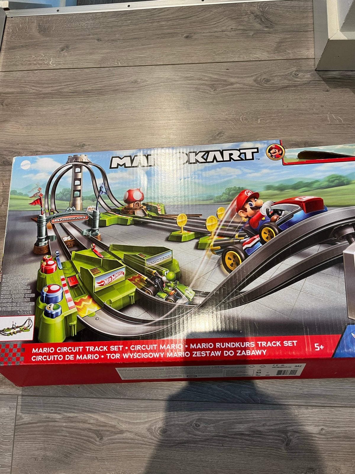 Hot Wheels Mario Kart Racebaan Set - Compleet met 2 auto's, Ophalen, Racebaan, Zo goed als nieuw, Hot Wheels