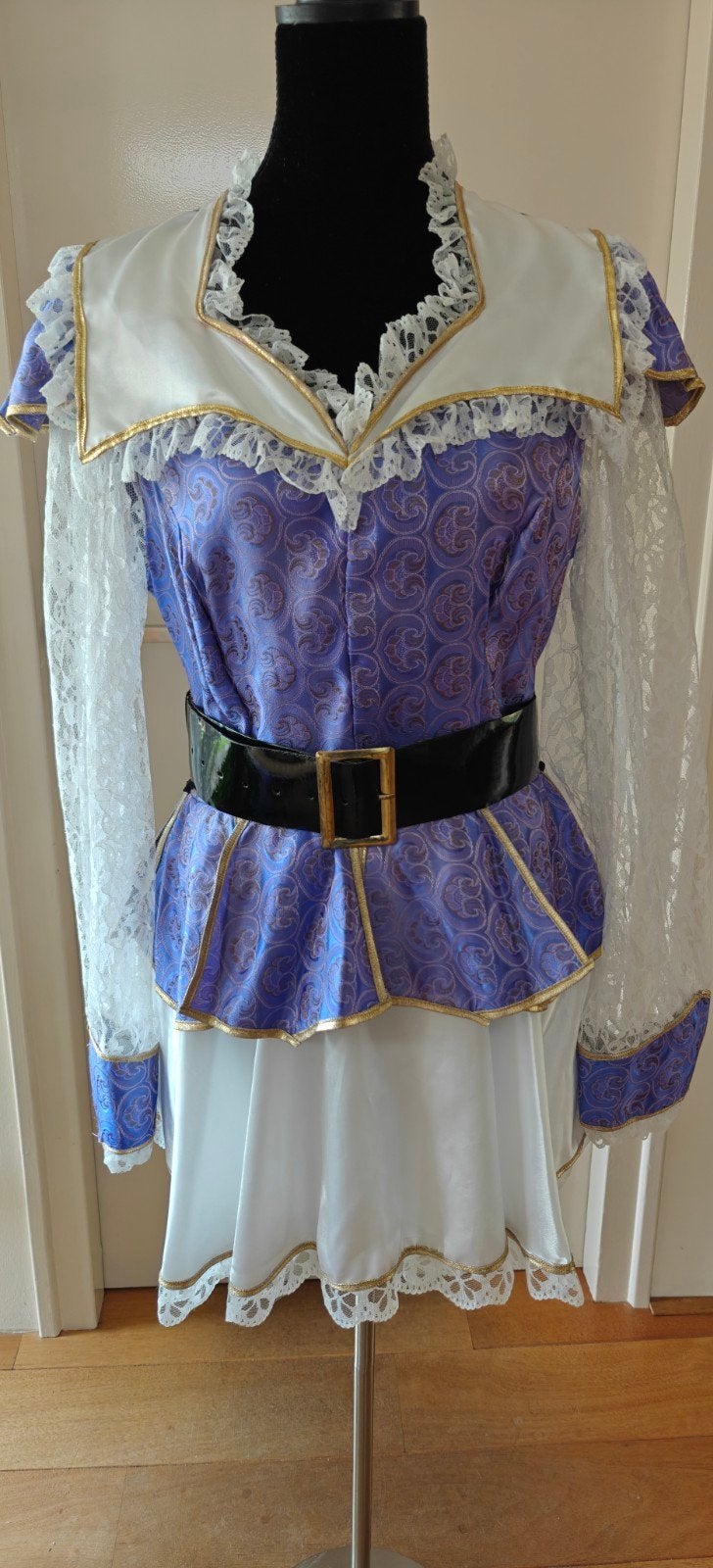 Kostuum - Blauw met Kant - Maat 38, Maat 38/40 (M), Carnaval, Ophalen of Verzenden, Zo goed als nieuw