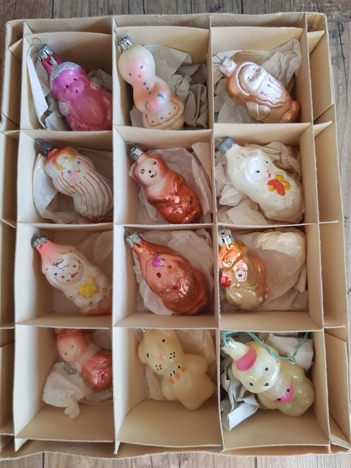 oude kerstballen figuurtjes beertje enz, Diversen, Ophalen of Verzenden, Zo goed als nieuw