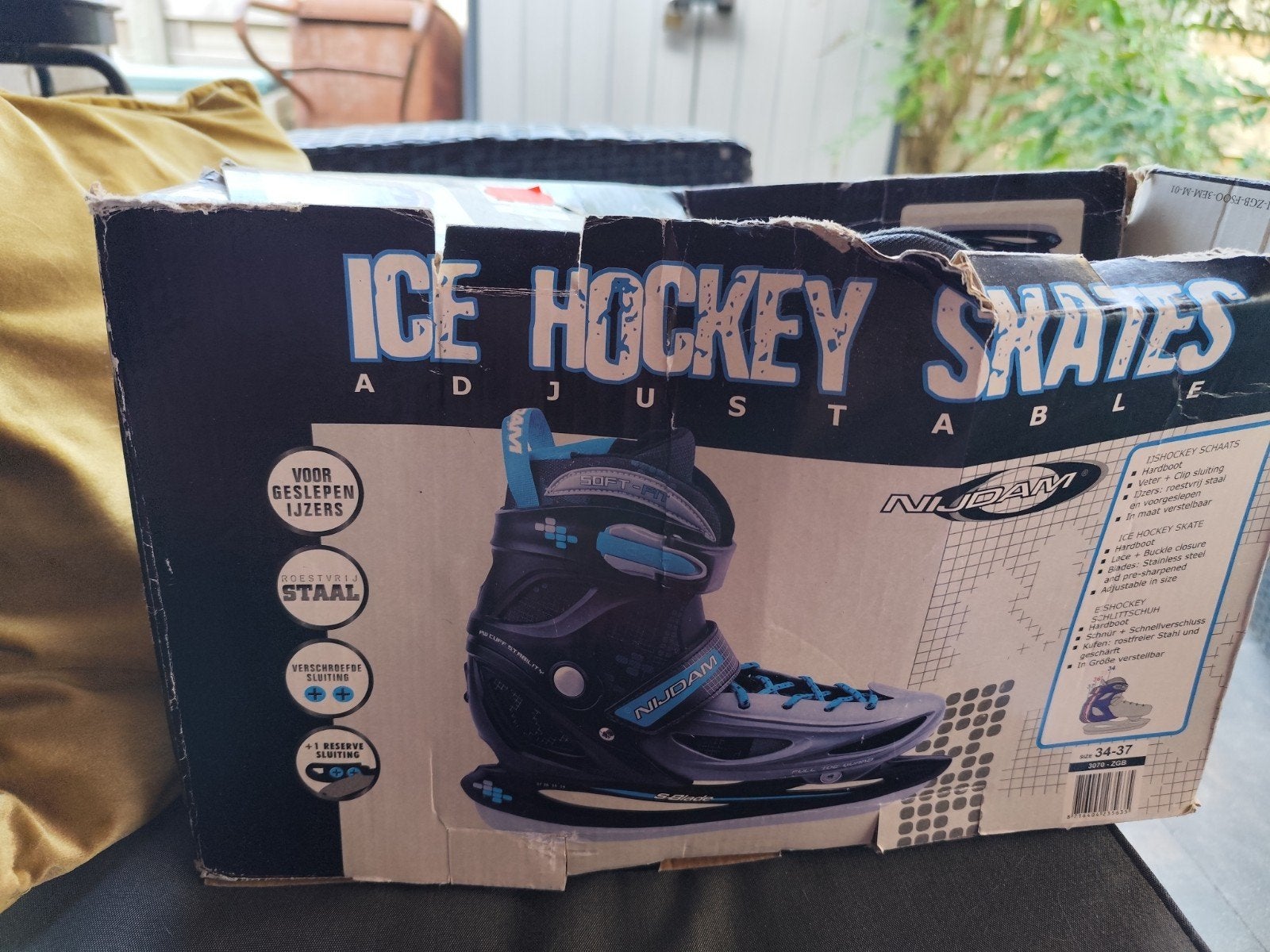 IJshockey schaatsen verstelbaar maat 34-37, Sport en Fitness, Schaatsen, Ophalen, Gebruikt, IJshockeyschaatsen, Nijdam