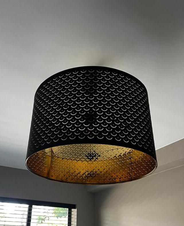 IKEA NYMÖ Lampenkap Zwart met Goud - 59 cm, Ophalen, 25 tot 50 cm, Zwart, Rond