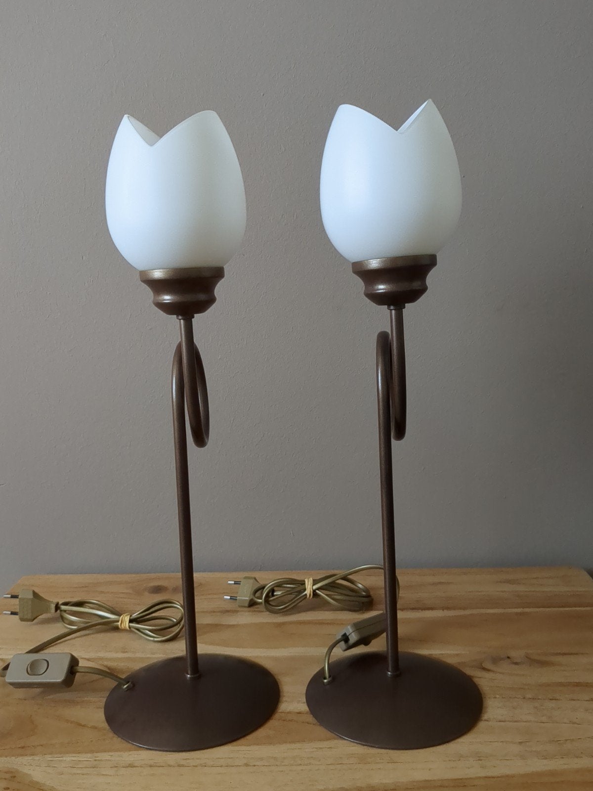 Vintage Tafellampen 'Tulp' van Massive - Set van 2, Ophalen of Verzenden, Zo goed als nieuw, 48 cm, Vintage